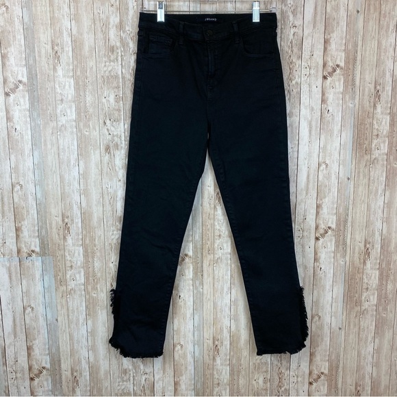 J Brand Women’s Ruby High Rise Crop Frayed Hem Denim Jean Black Size 27 - Picture 4 of 16